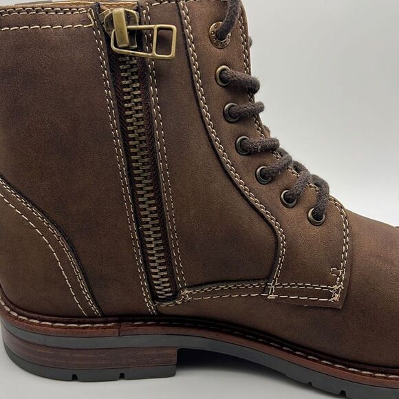 Dockers Mens Rawls Rugged Lace-up Synthetic Leather Lugged Sole Cap Toe Boot M11 - Picture 3 of 11